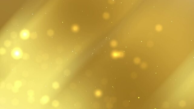 Abstract gold glitter and particle on black background. Looped animation with beautiful golden boke