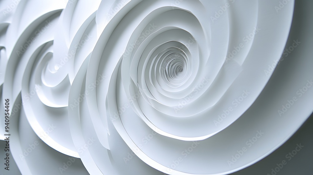 Poster 71. elegant 3d wall art with concentric circle paper cutouts creating a sophisticated pattern