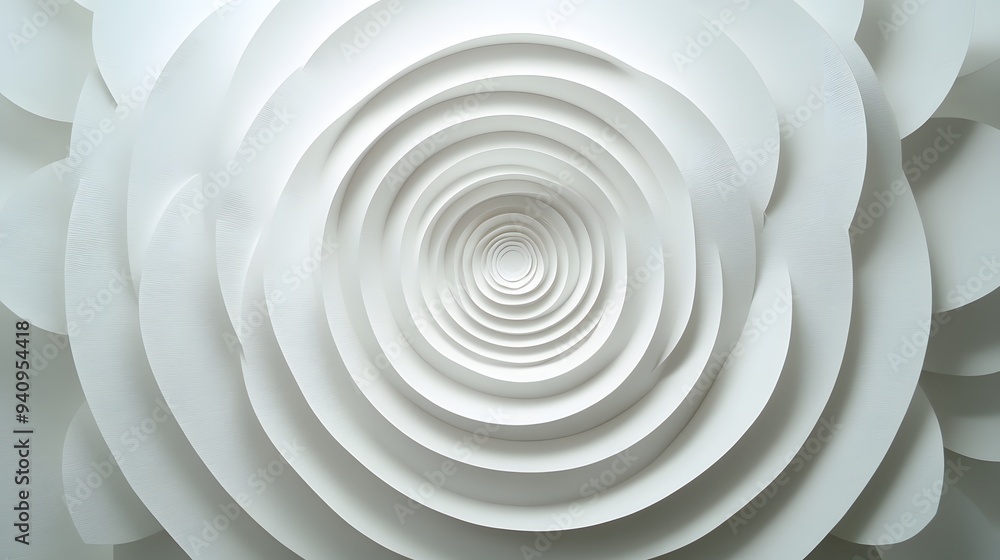 Poster 71. elegant 3d wall art with concentric circle paper cutouts creating a sophisticated pattern