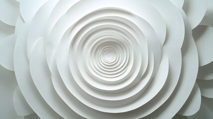 Obraz premium 71. Elegant 3D wall art with concentric circle paper cutouts creating a sophisticated pattern