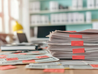 Pile of books and newspapers stacked together for reading and learning