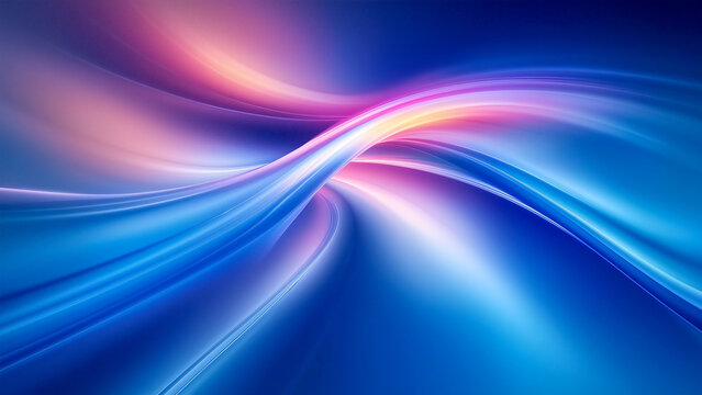 Abstract blue background with blurred speed lines, light pink and purple gradient, futuristic design style,