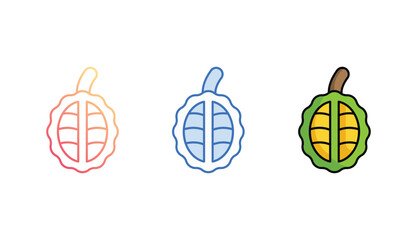 Durian icon design with white background stock illustration