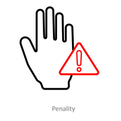 Penality And Warning Icon Concept