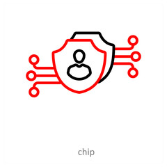 Chip And Network Icon Concept