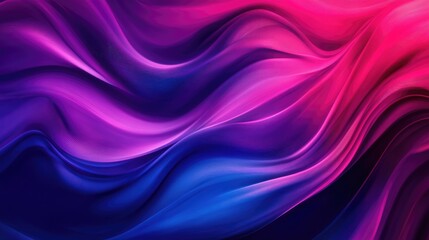 Obraz premium Vivid purple to magenta gradient background with neon wave effects, deep blue transitioning to pink and red hues, ideal for creative designs