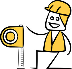 Labor Using Measuring Tape Illustration
