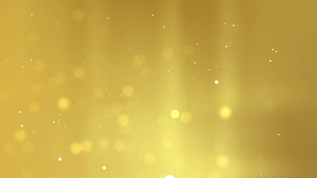 Abstract gold glitter and particle on black background. Looped animation with beautiful golden boke
