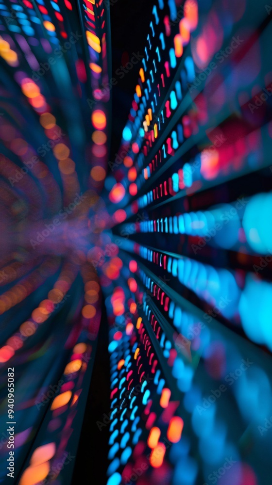 Aufkleber abstract blurred technology background with lights and data