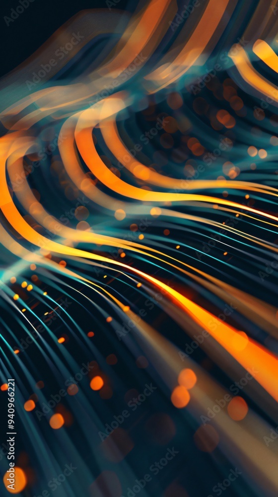 Poster abstract background with glowing lines and blurred motion