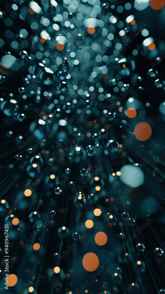 Poster abstract background with bokeh and drops