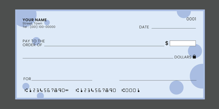 Modern design blank cheque vector illustration
