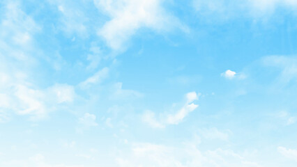 Summer Blue Sky and white cloud white background. Beautiful clear cloudy in sunlight calm season. 