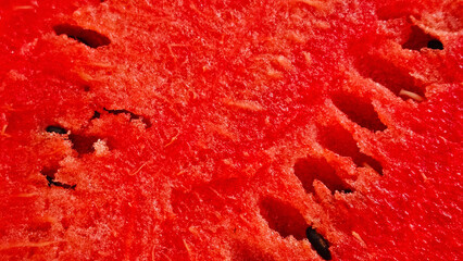 Close-up of ripe sweet juicy watermelon, natural food background