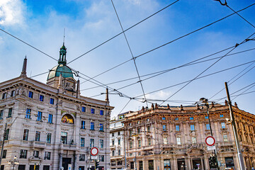 Milan Cathedral and galeria vittorio emmanuele II in italian lombardy