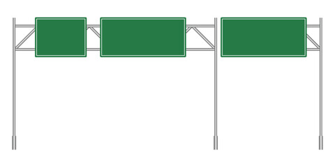 Highway with Traffic Sign. Motorway with road sign. Street traffic Sign. Vector Illustration Isolated Background. © AdityasStd