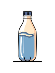 vector illustration of drinking water bottle in flat style isolated on white background