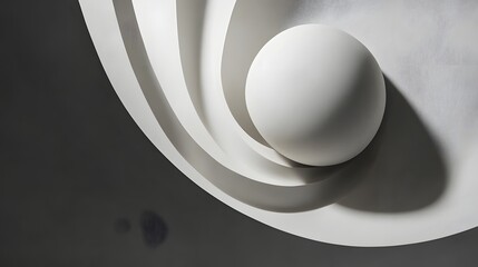 51. Minimalist 3D wall art with a single, large circle paper cutout and subtle shadows