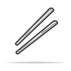 Wooden chopsticks icon transparent vector isolated