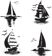 silhouette of a sailing boat