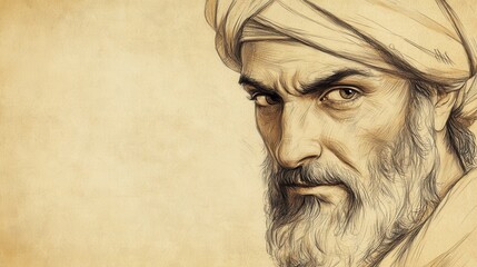 Fototapeta premium Job’s Stand for Integrity in the Bible - Illustration of Job Insisting on Upholding Integrity Against Accusations, Beige Background