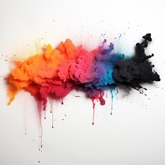 Fototapeta premium Abstract Ink Cloud Burst in Vibrant Hues