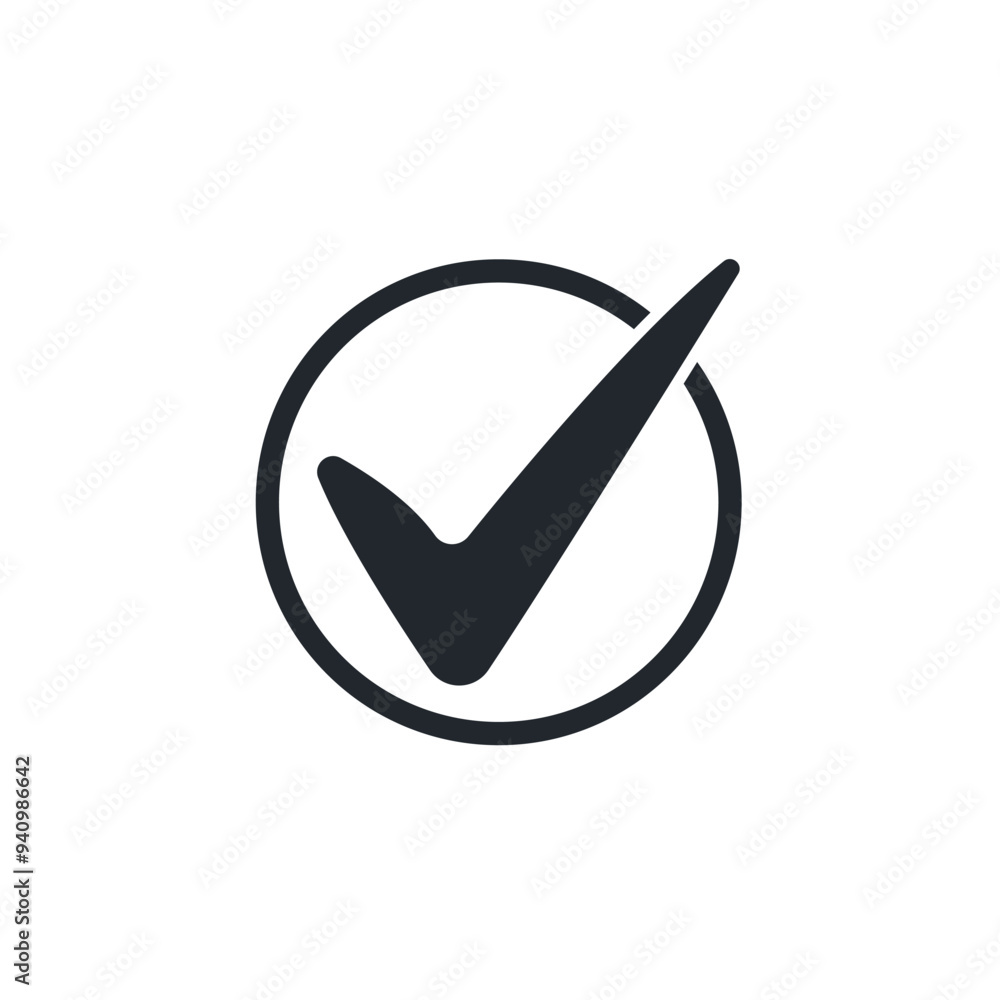 Aufkleber checkmark icon. tick symbol template for graphic and web design collection logo vector illustration