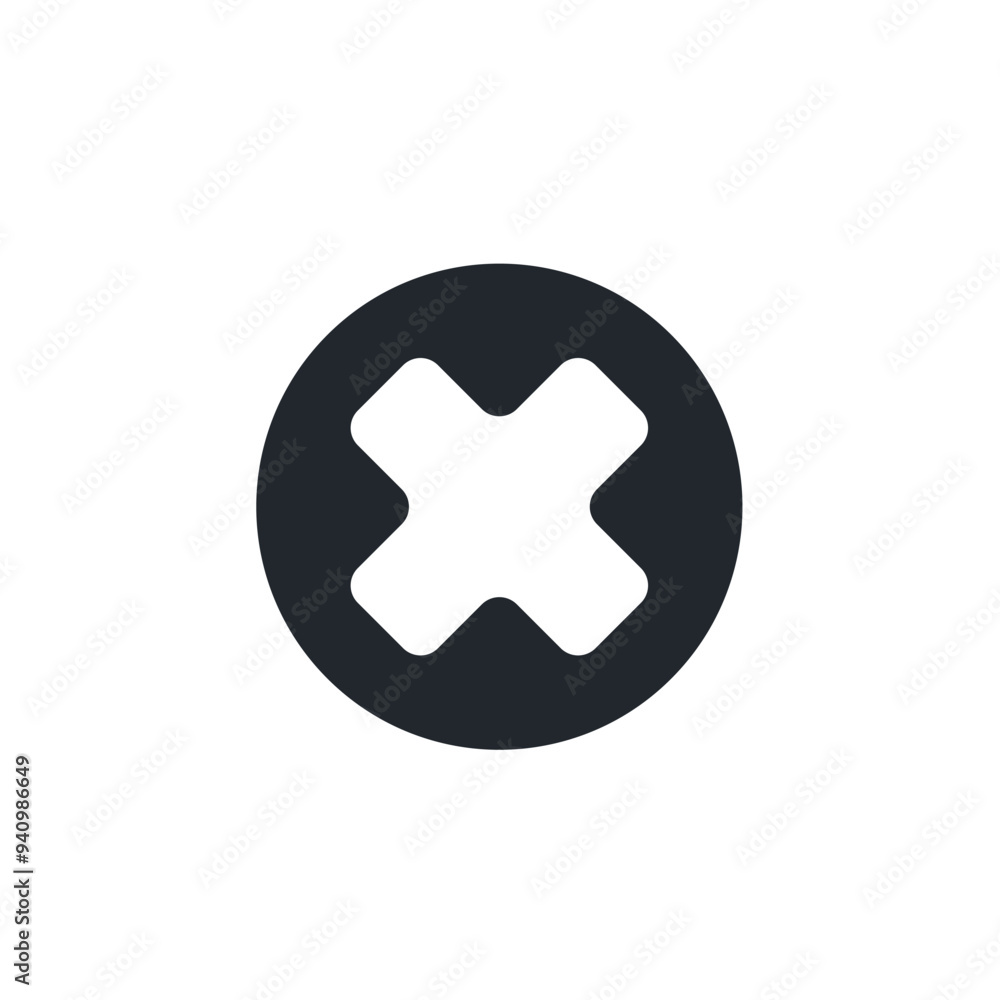 Aufkleber cross icon. close symbol template for graphic and web design collection logo vector illustration