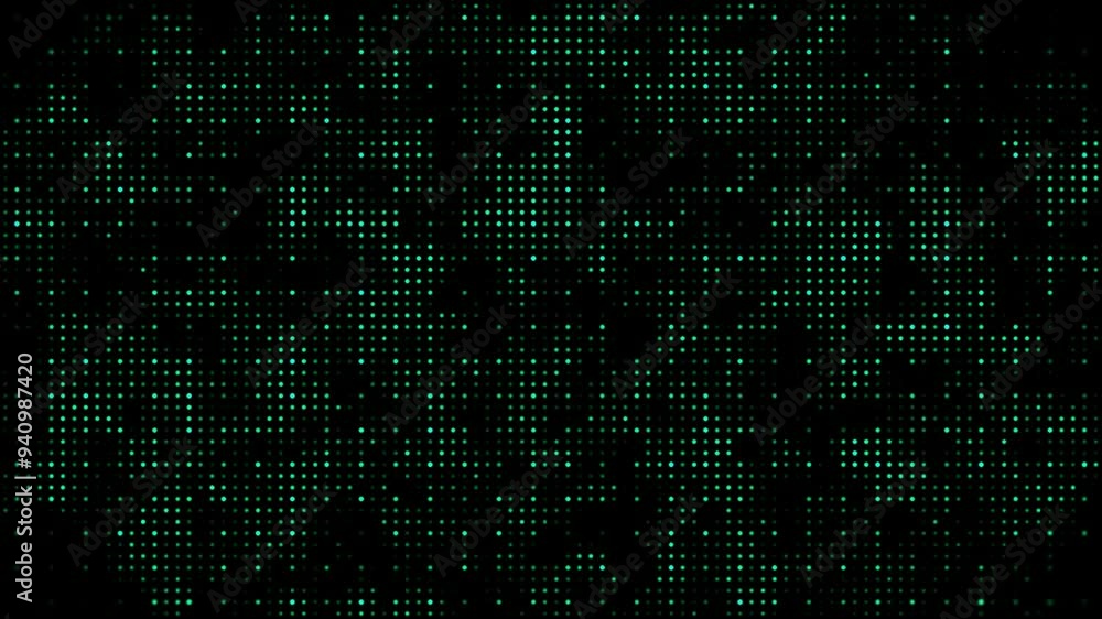 Poster abstract and technology green dots wave background. dot pattern with halftone effect. futuristic tec