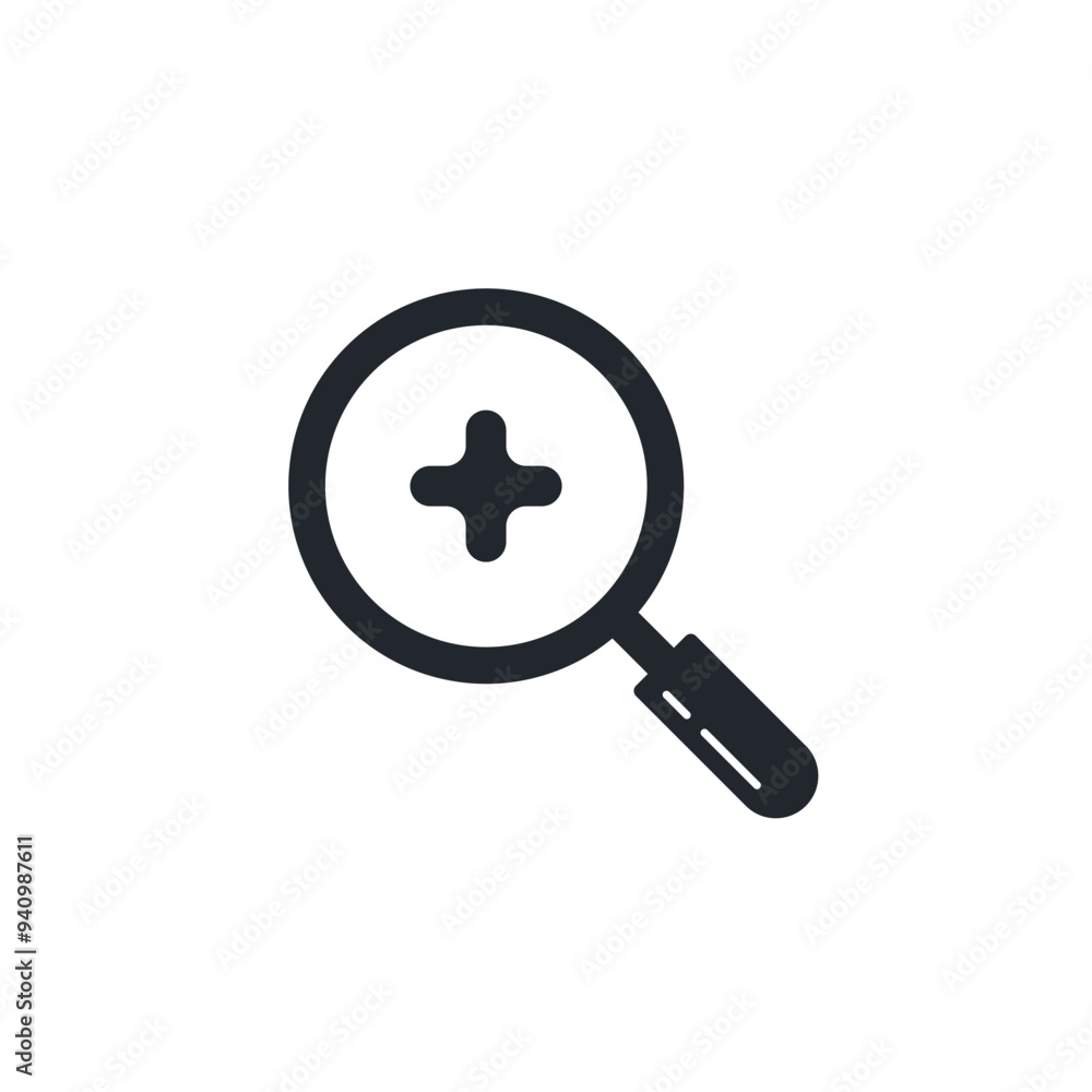 Aufkleber zoom in icon symbol template for graphic and web design collection logo vector illustration