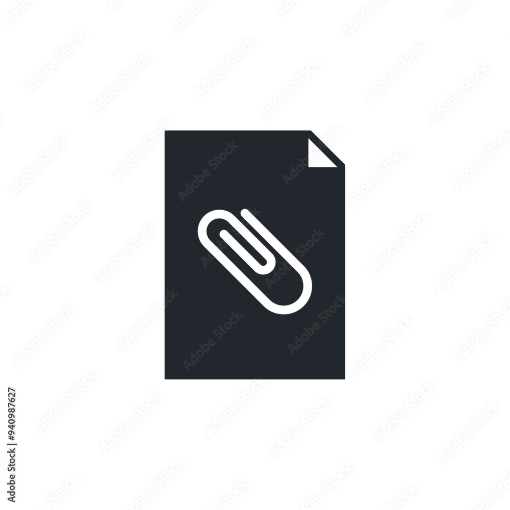 Fototapete paperclip in document icon symbol template for graphic and web design collection logo vector illustr