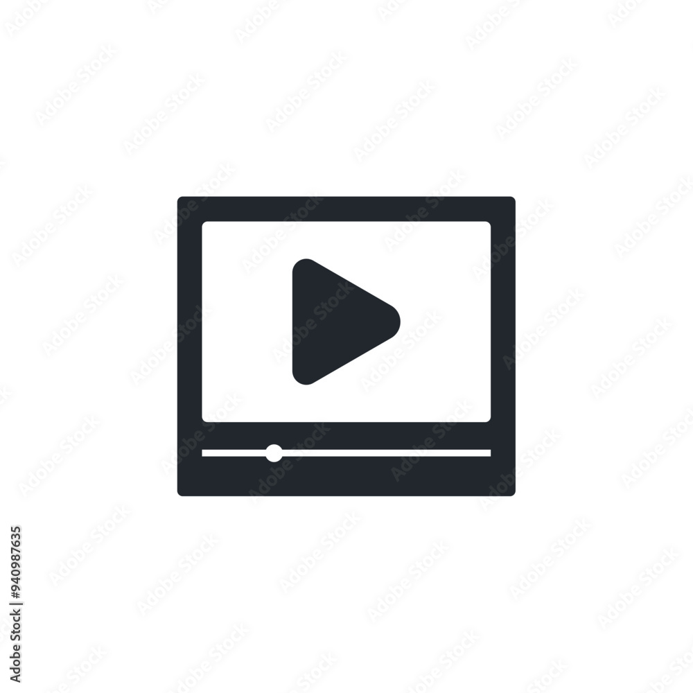 Poster video icon. play button symbol template for graphic and web design collection logo vector illustrati