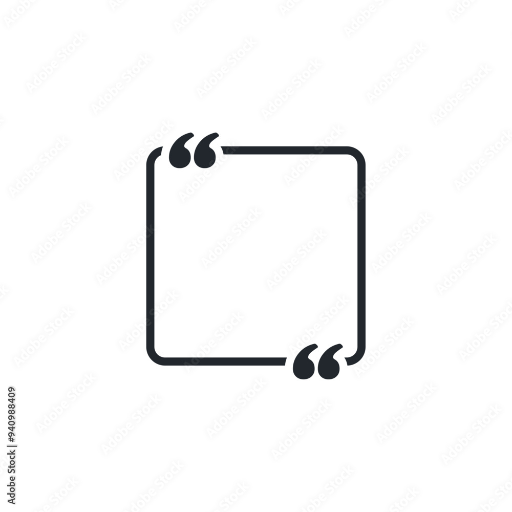 Poster Quote icon. Quotation Marks symbol template for graphic and web design collection logo vector illustration