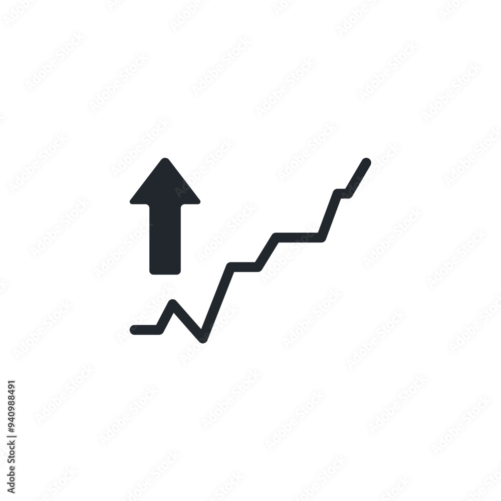 Poster ascending icon symbol template for graphic and web design collection logo vector illustration