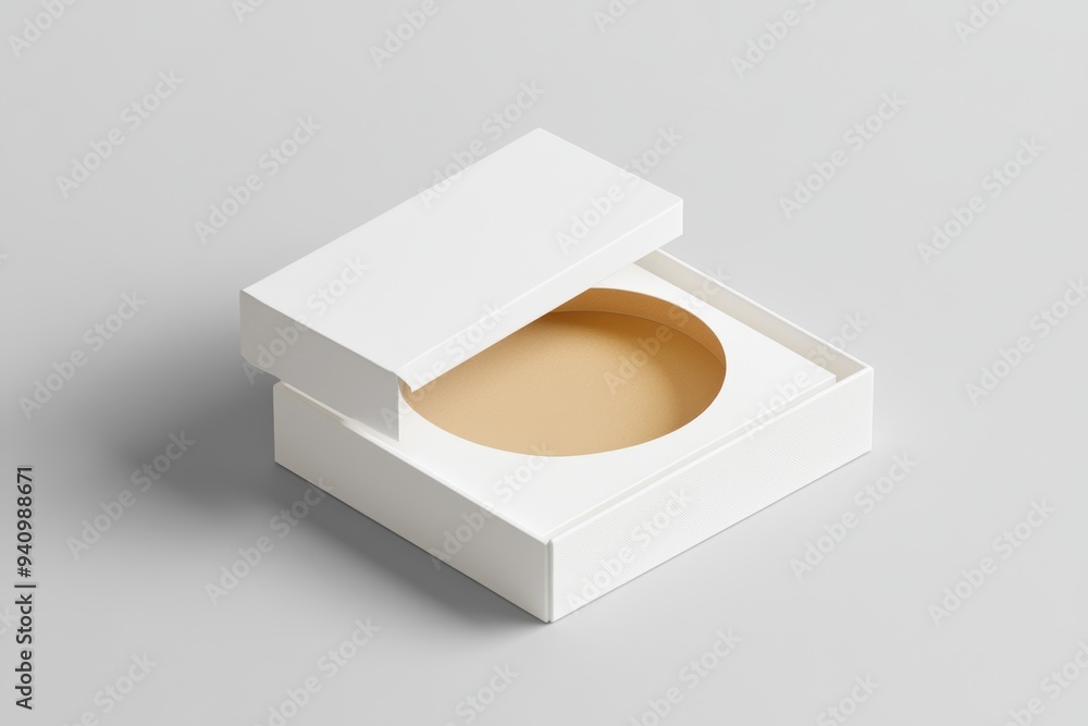 Poster a realistic view of a white cardboard box with a sticker on it. a mock up for the concept of busines