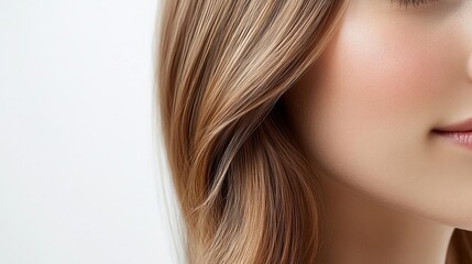 Naklejka premium Hair treatment with a velvety texture, luxury care, rich and smooth
