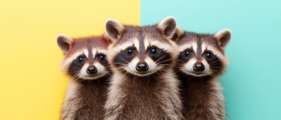 Obraz premium one facing the camera on a multicolored background