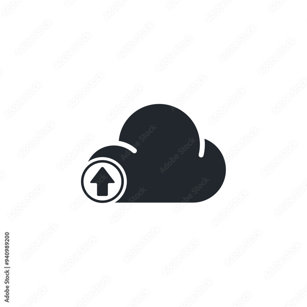Poster upload to cloud icon symbol template for graphic and web design collection logo vector illustration