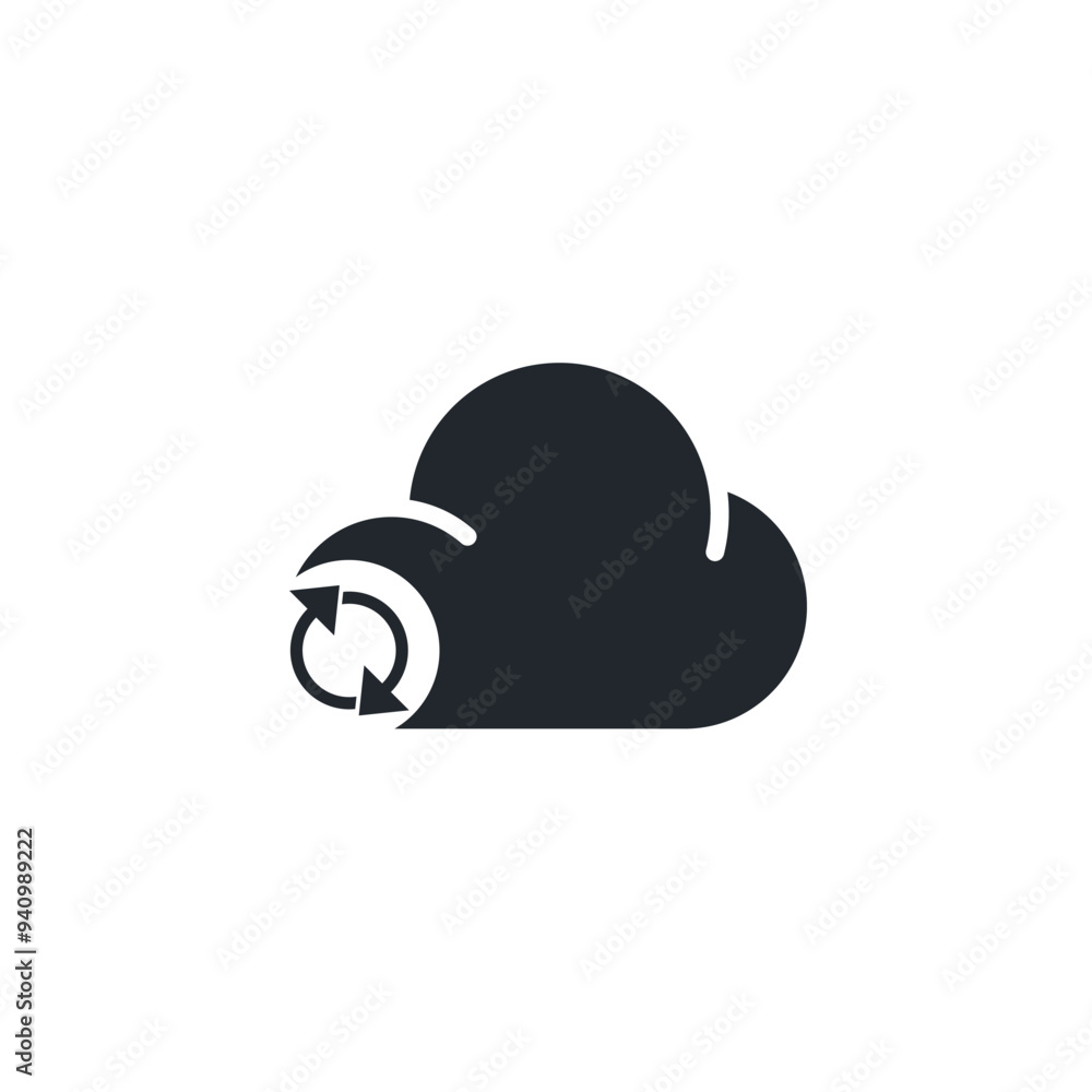 Poster sync to cloud icon symbol template for graphic and web design collection logo vector illustration