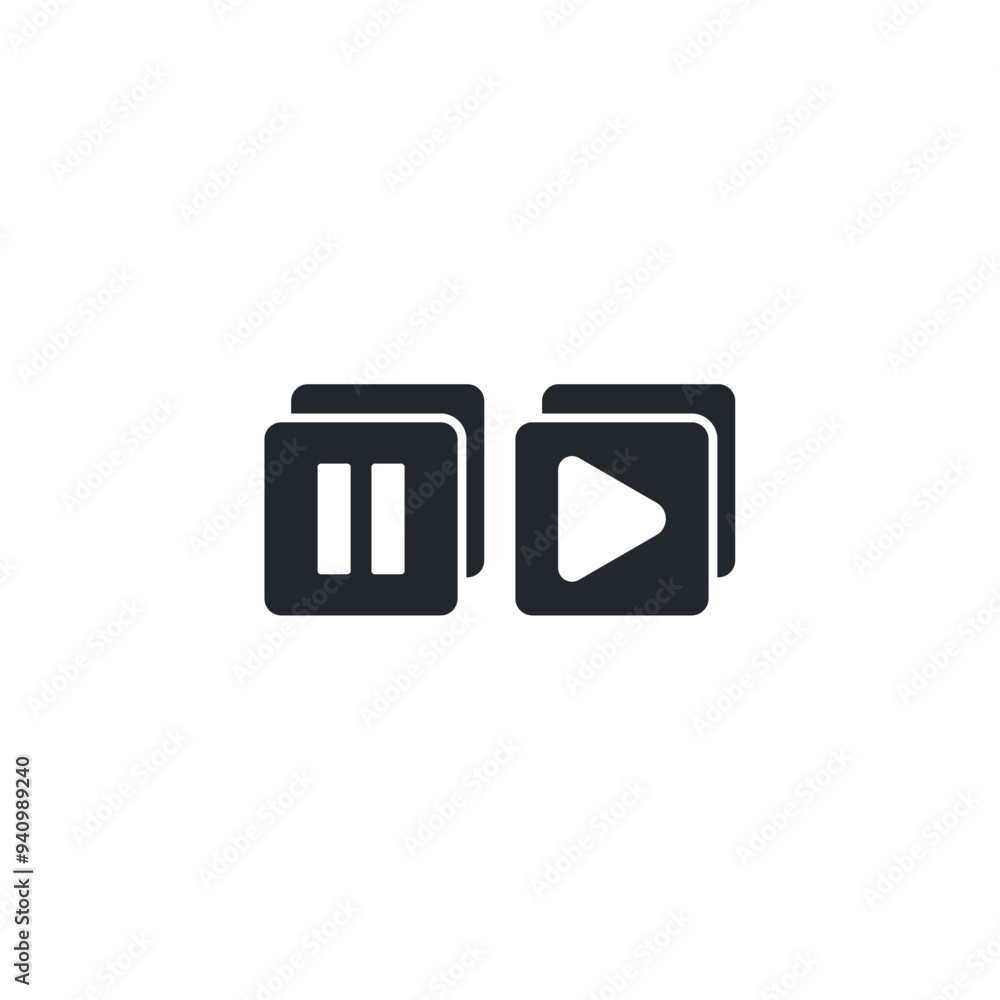 Poster play pause icon symbol template for graphic and web design collection logo vector illustration
