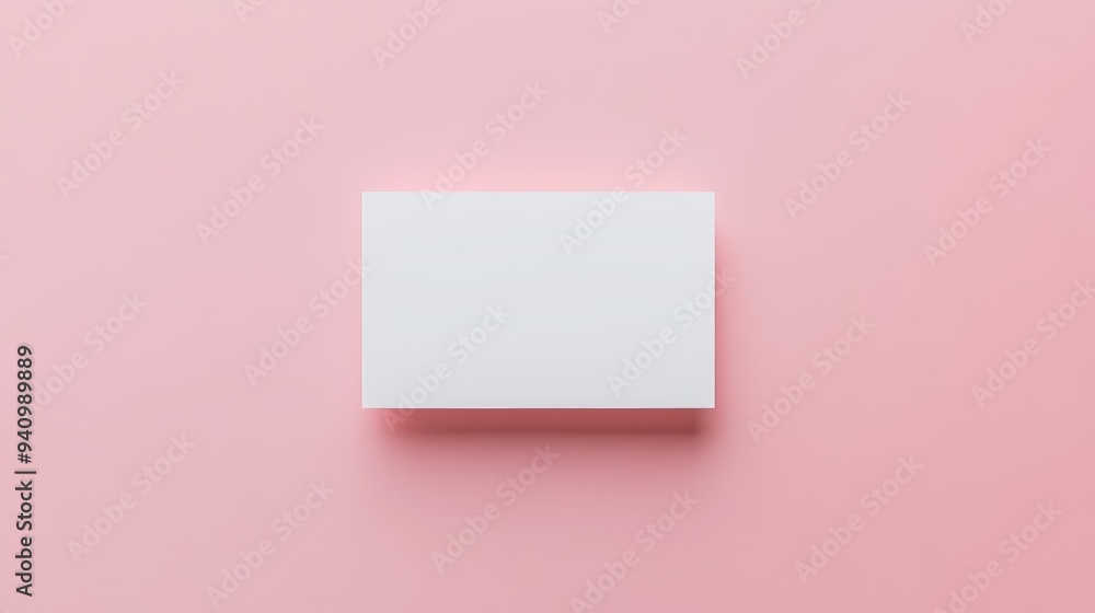 Poster rounded corners business card mockup floating over a neutral background in realistic 3d rendering.