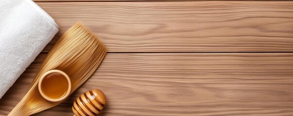 Hair treatment with natural honey for hydration, nourishing care, soft and smooth