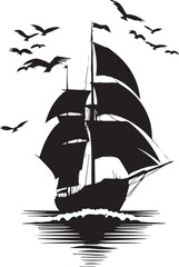 silhouette of a sailing boat