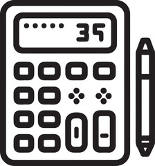 Calculator line icon Black Vector, Calculator silhouette vector, Calculator simple silhouette,