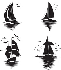silhouette of a sailing boat