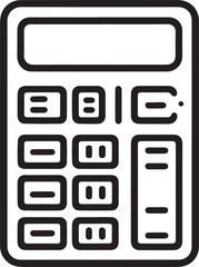 Calculator line icon Black Vector, Calculator silhouette vector, Calculator simple silhouette,