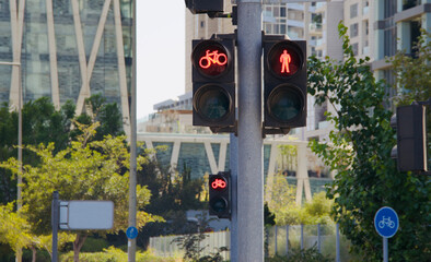 Pedestrians and bicycle traffic light 