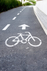 Bicycle road in the city sign