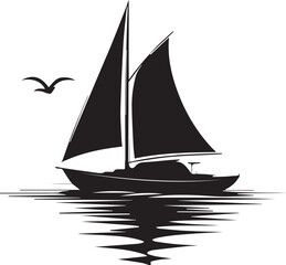 silhouette of a sailing boat