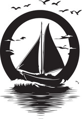 silhouette of a sailing boat